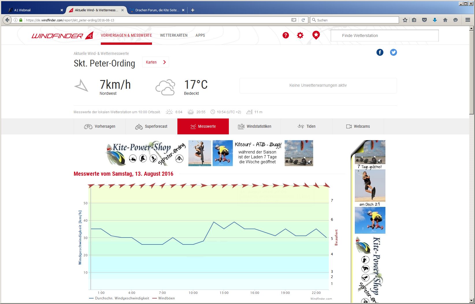 TFT SPO 2016 - Windstatistik Samstag